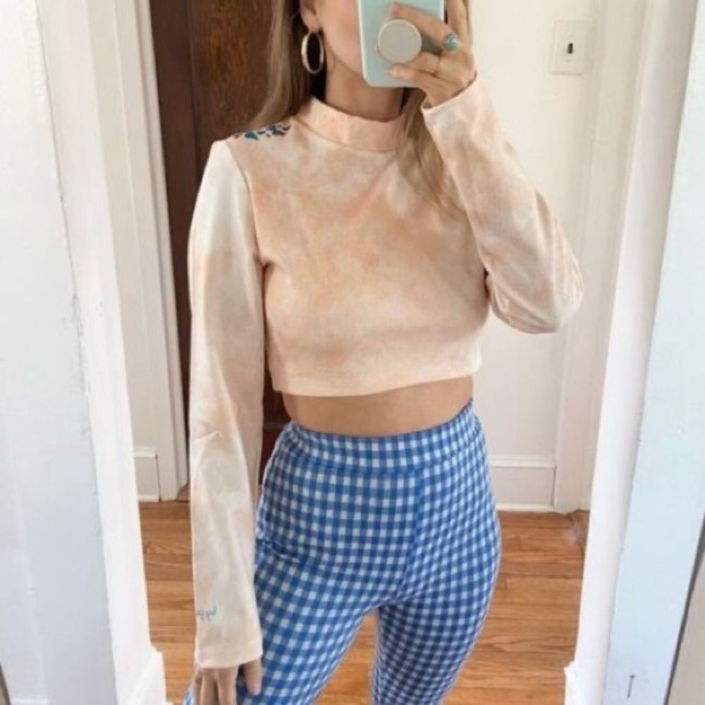 NWT BSR By‎ Samii Ryan Mock Neck Long Sleeve Crop Top Size XS
